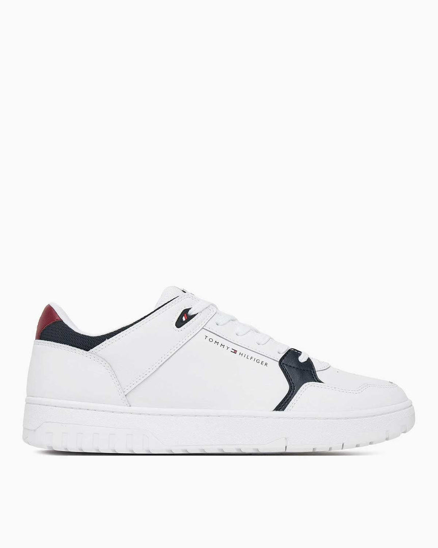 Tommy Hilfiger Deri Erkek Hafif Basketbol Sneaker White