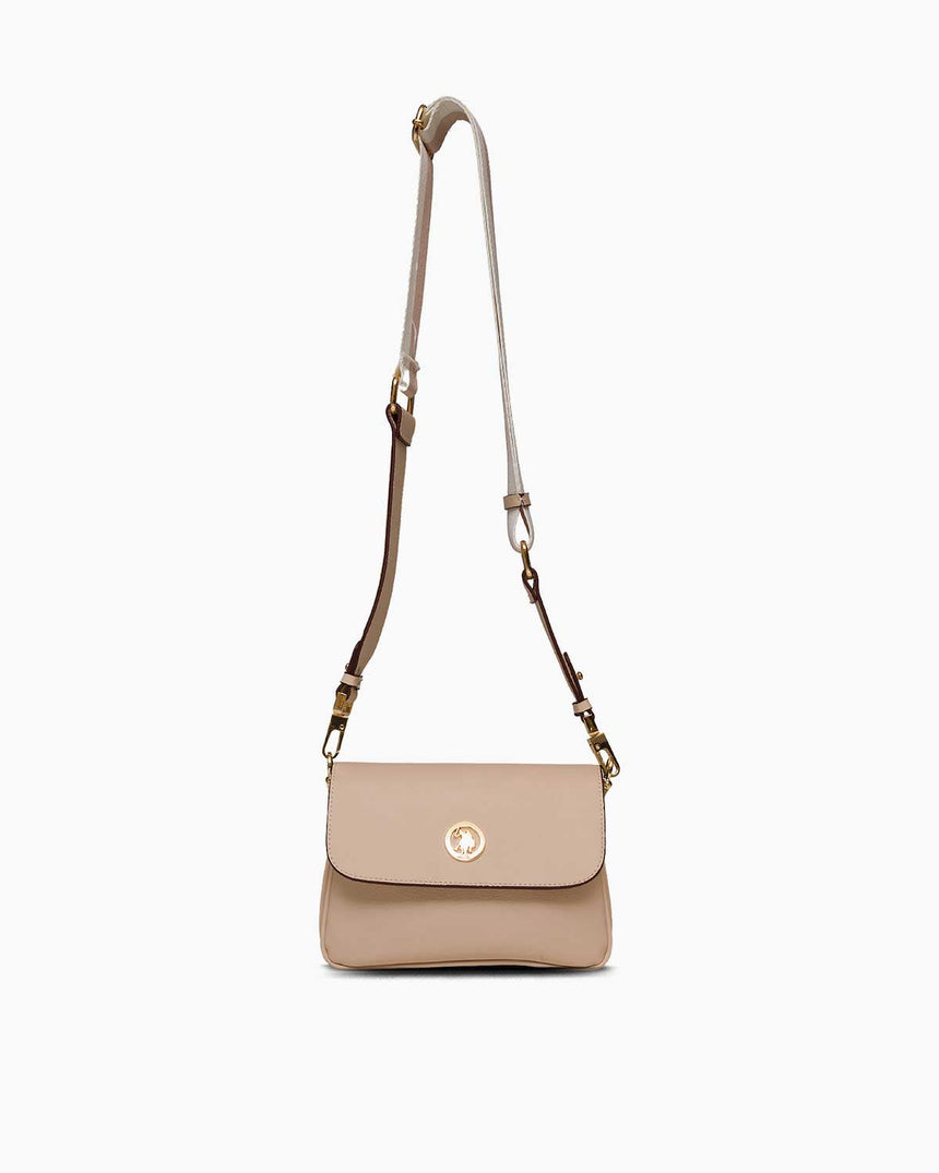Us Polo Assn Mıknatıs Kapaklı Çapraz Askılı Çanta Bej