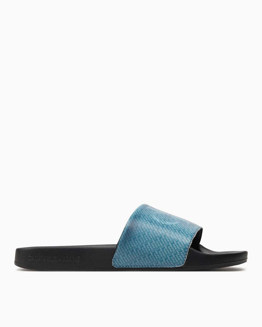 Calvin Klein Slide Lenticular Erkek Terlik Black/Dusk Blue/Peacoat