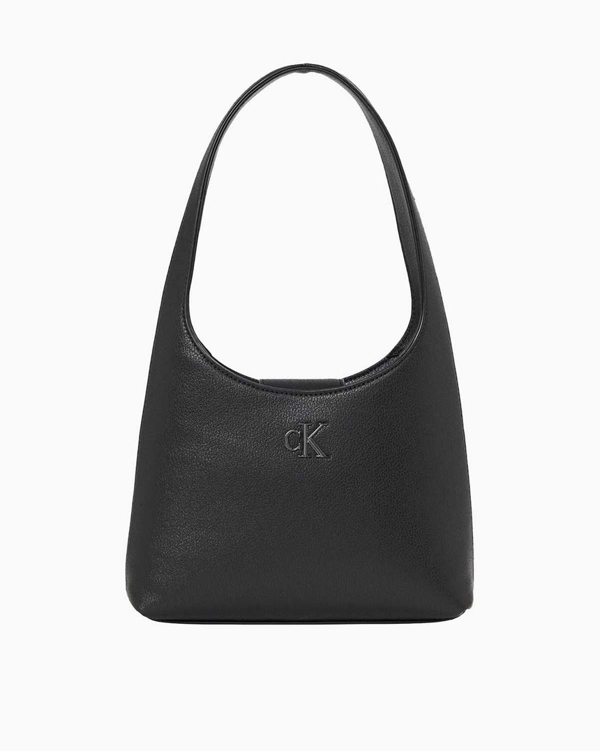 Calvin Klein Jeans Minimal Monogram Shoulder Omuz Çantası Black/Shiny Gunmetal