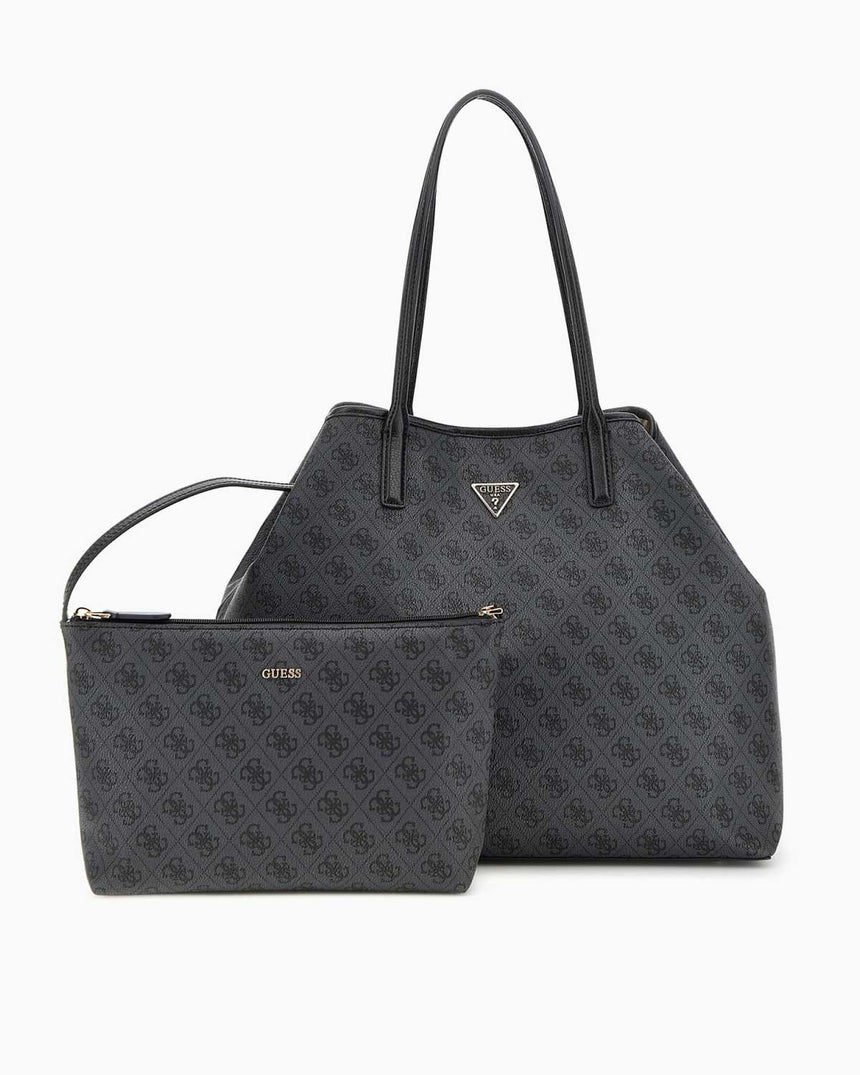 Guess Victtoria Large Monogram Omuz Çantası Coal Logo
