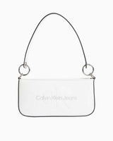 Calvin Klein Sculpted Shoulder Pouch Omuz Çantası White/Silver Logo