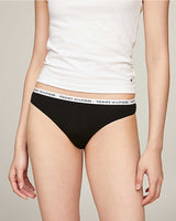Tommy Hilfiger Thong Print 3'lü Kadın Tanga Black/Black/Black