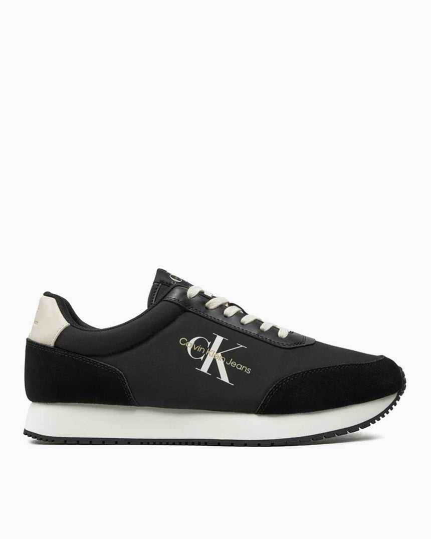 Calvin Klein Retro Runner Low Top Sneaker Black/Eggshell/White
