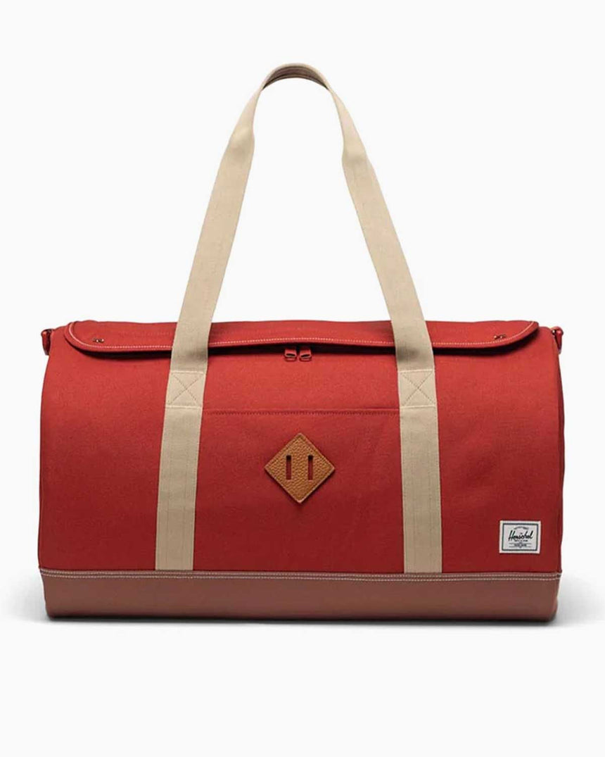 Herschel Heritage Duffle Spor Çantası Red Ochre/Saddle Brwn/Wht Stch