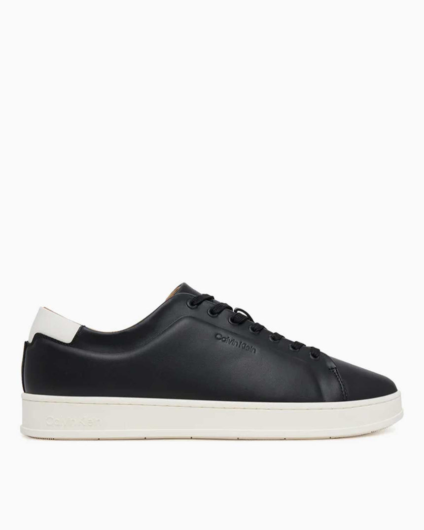 Calvin Klein Lastik Bağcıklı Yama Topuklu Erkek Sneaker Black/Marshmallow