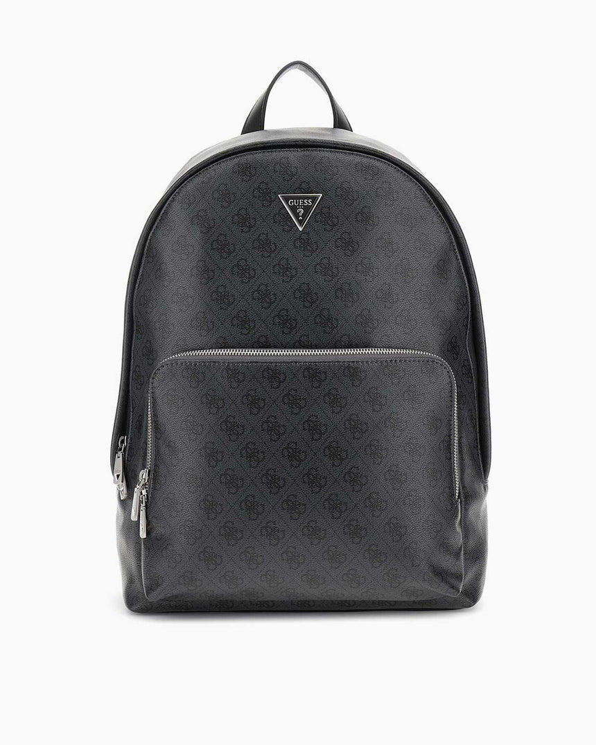 Guess Milano Compact Monogram Desenli Sırt Çantası Black Lime