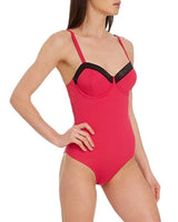 Calvin Klein İnce İp Askılı Sırt Dekolteli Kadın Mayo Royal Pink