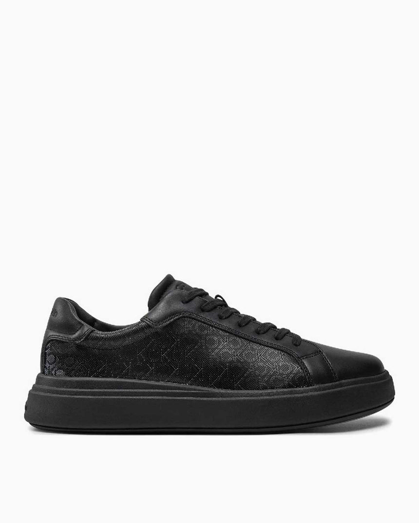 Calvin Klein Lor Top Lace Up Lth Mono Erkek Sneaker Triple Black Mono