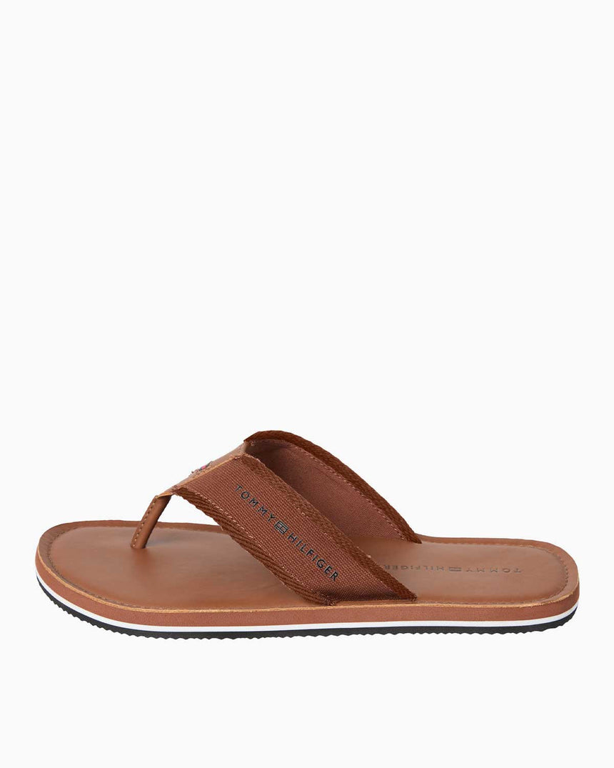 Tommy Hilfiger Logolu Beach Flip Flops Terlik Winter Cognac