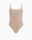 Guess One Piece Logolu Mayo 4G Rustic Beige Aop