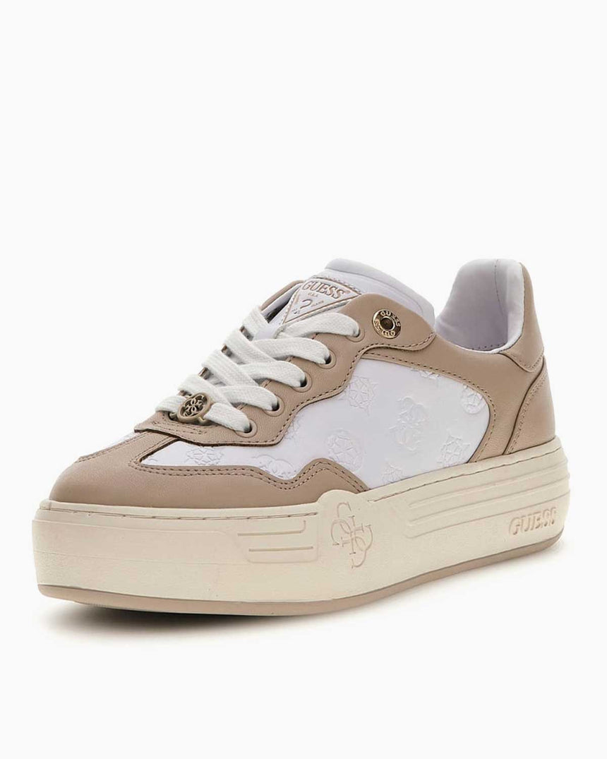 Guess Swole Monogram Logo Detaylı Sneaker White Beige