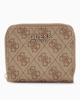 Guess Eco Erica Zip Around Cüzdan Latte Logo