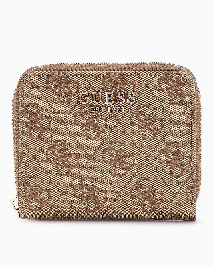 Guess Eco Erica Zip Around Cüzdan Latte Logo