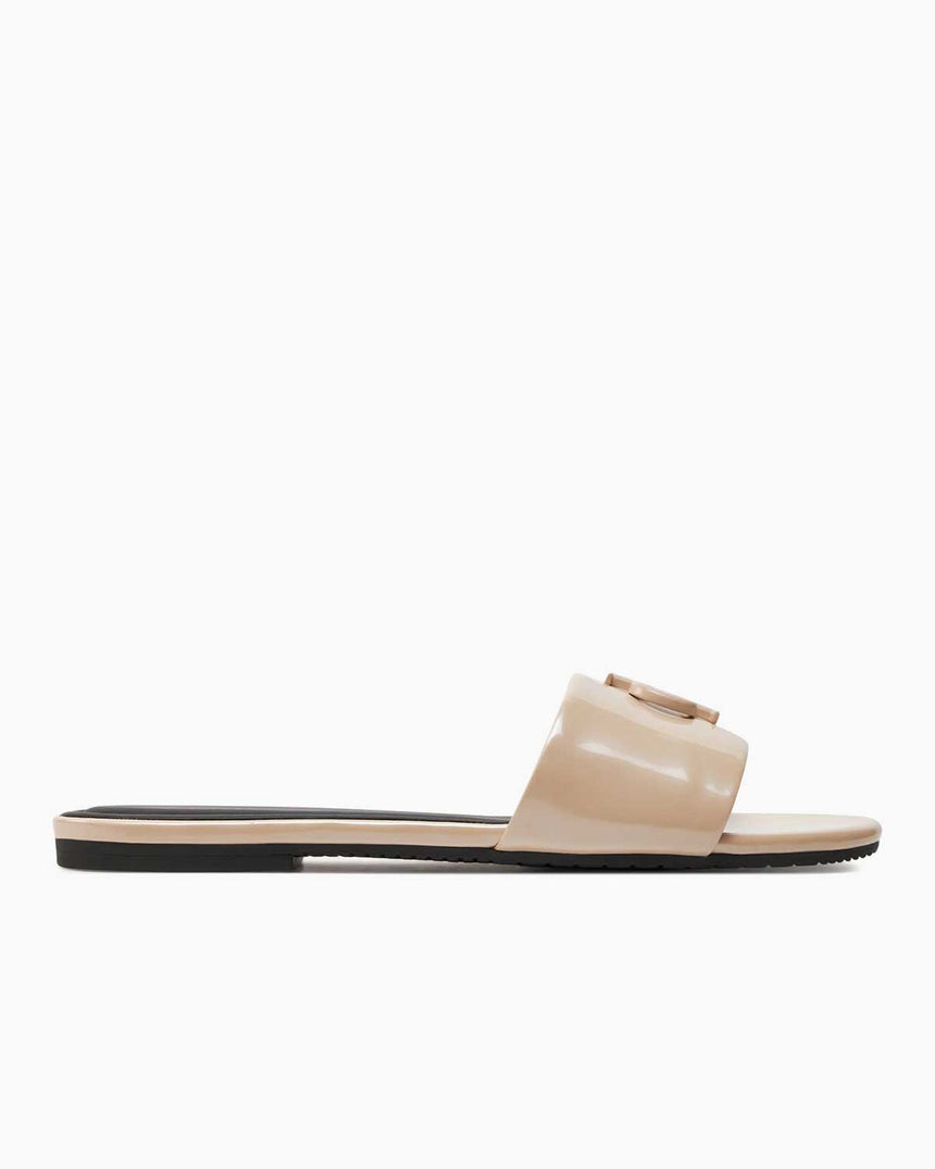 Calvin Klein Flat Logolu Sandalet Beige