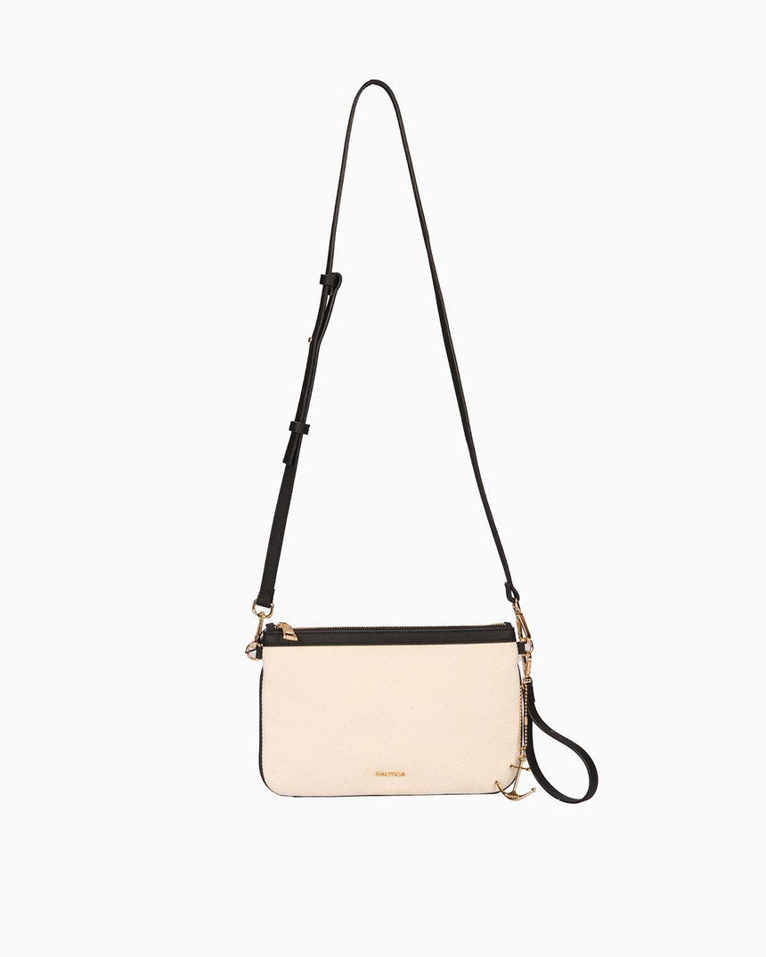 Nautica Logolu Omuz Çantası Bej - Siyah