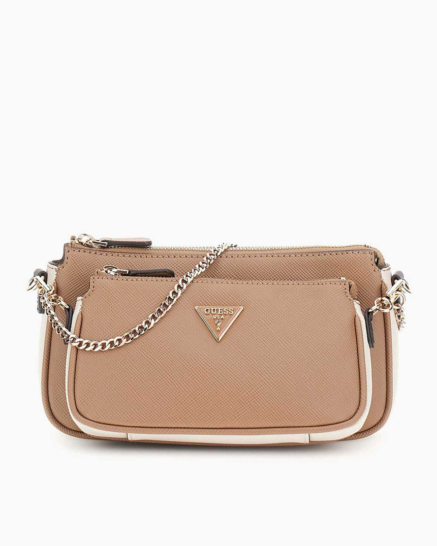 Guess Bramina Noelle II İki Torbalı Kadın Çapraz Askılı Çanta Tan Multi