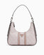 Guess Noreen Top Zip Monogram Omuz Çantası Dusty Rose Logo