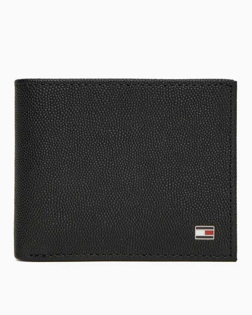 Tommy Hilfiger Mini Logolu Karlık Detaylı Erkek Cüzdan Black