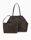 Guess Eco Victtoria Large Monogram Omuz Çantası Brown
