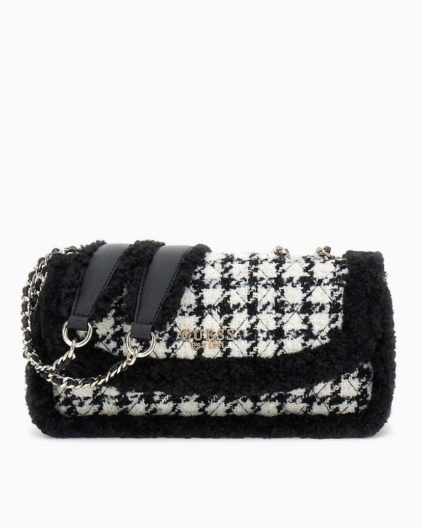 Guess Cristi Kadın Yün Karışımlı Omuz Çantası Black Multi