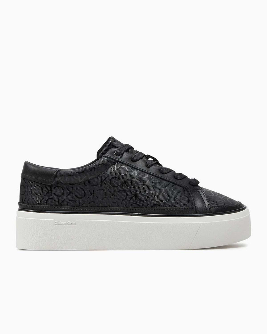 Calvin Klein Flatform Cup Lace Up Mono Sneakers Black