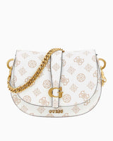 Guess Kuba Compartment Zincirli Logolu Çapraz Askılı Çanta White Logo