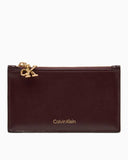 Calvin Klein Fermuarlı 6 Bölmeli Kadın Kartlık Fudge