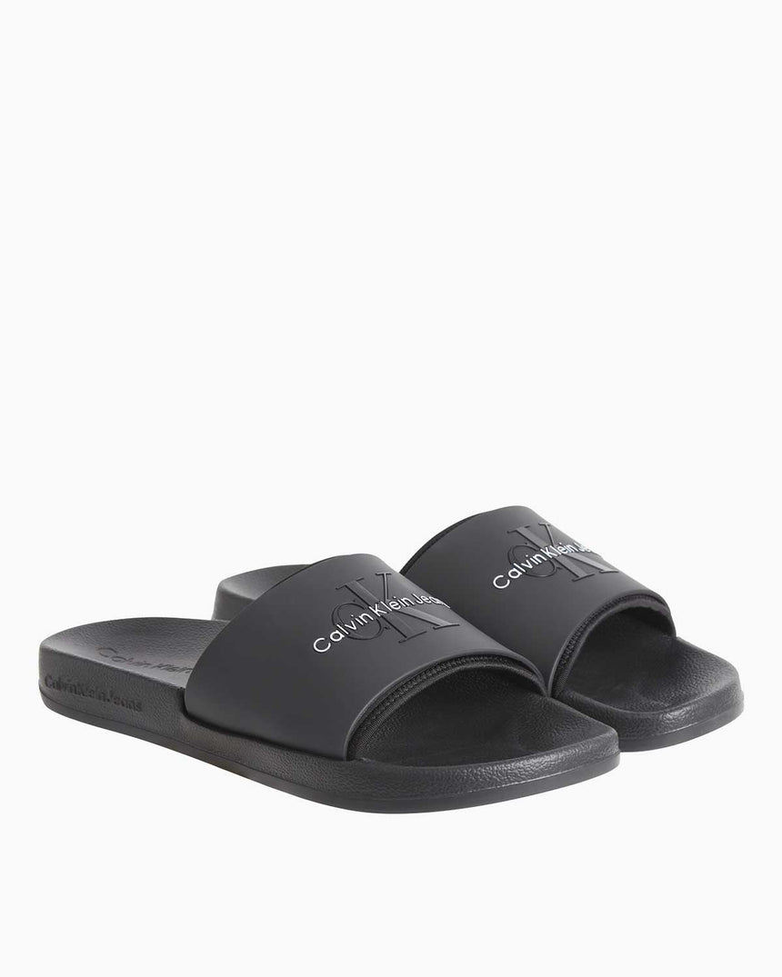 Calvin Klein Slide Rubber Neopren Monogram Slide Terlik Black