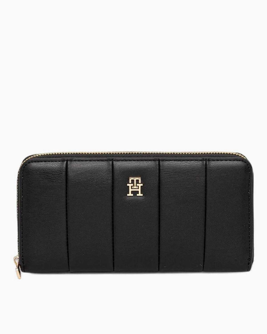 Tommy Hilfiger Kapitoneli Fermuarlı Kadın Büyük Cüzdan Black