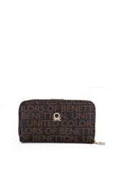 Benetton Logo Baskılı Medium Kadın Cüzdanı Kahve - Taba