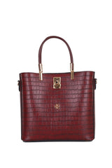 Günlük Kadın El Çantası Bordo Kroko