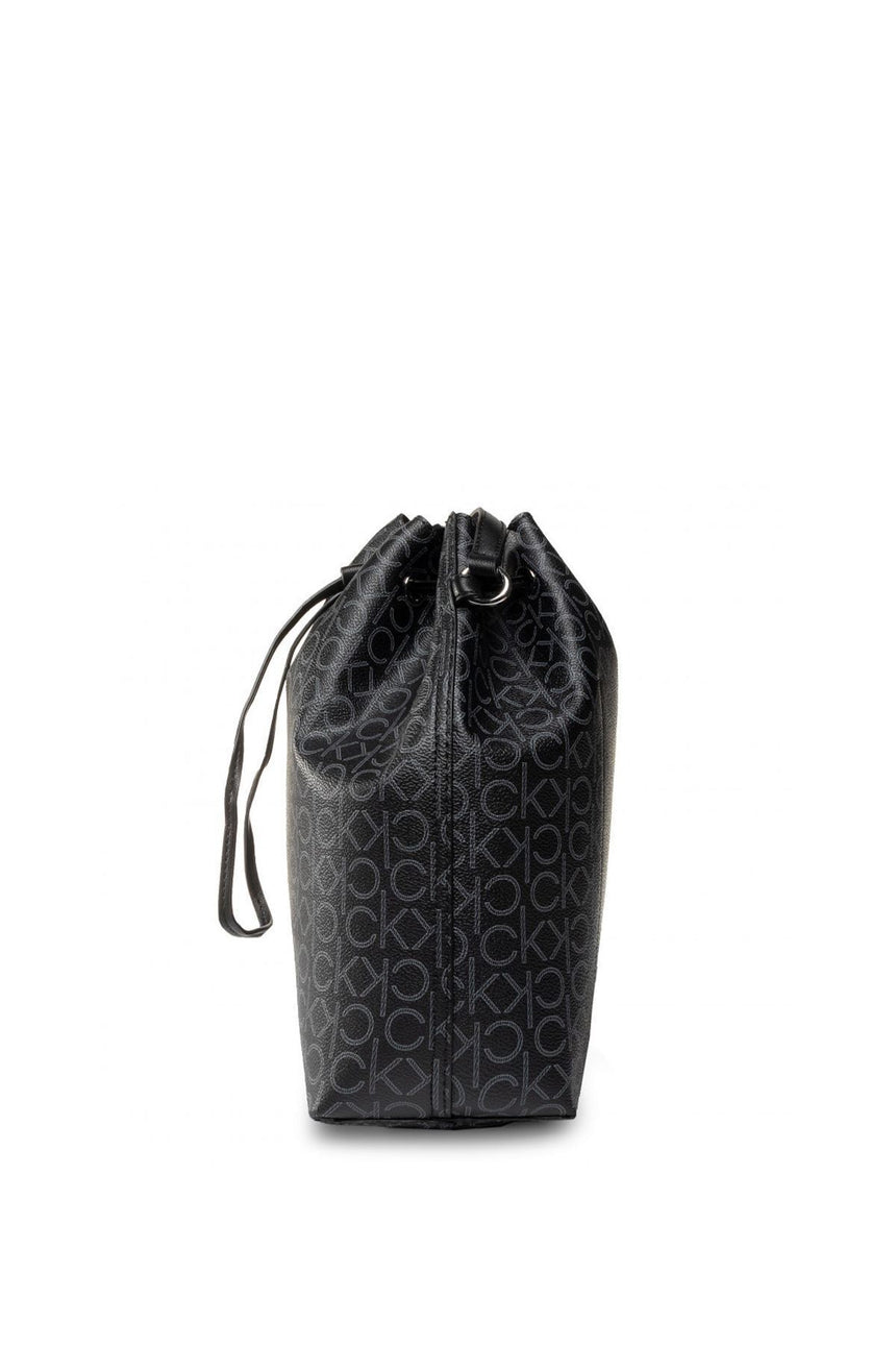 Calvin Klein Mono Drawstring Md Kadın Kol Çantası Black Mono