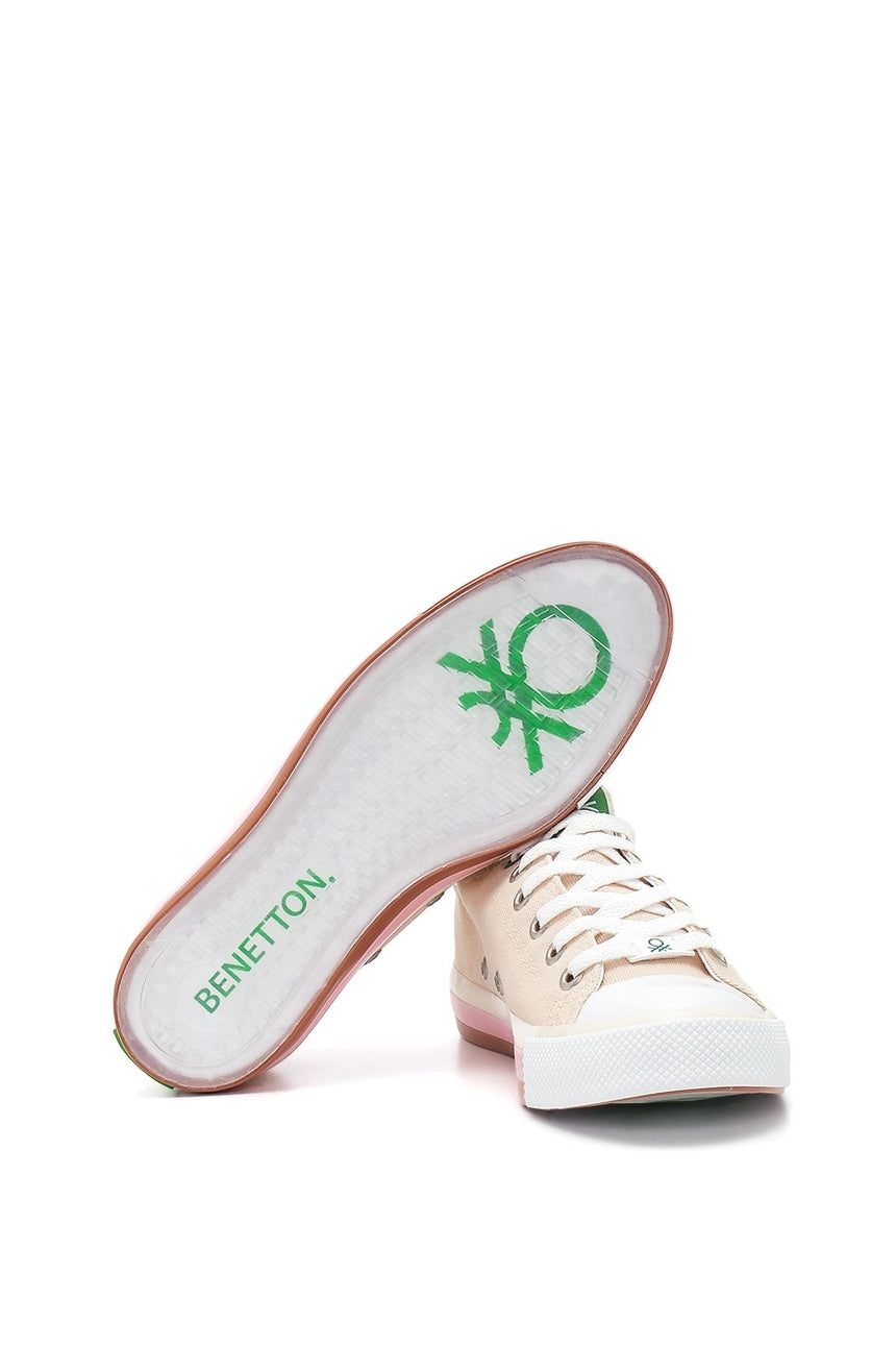 Benetton Renkli Tabanlı Kadın Sneakers Bej