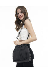 Benetton Nano Sport Büzgülü Kadın Omuz Çantası Siyah