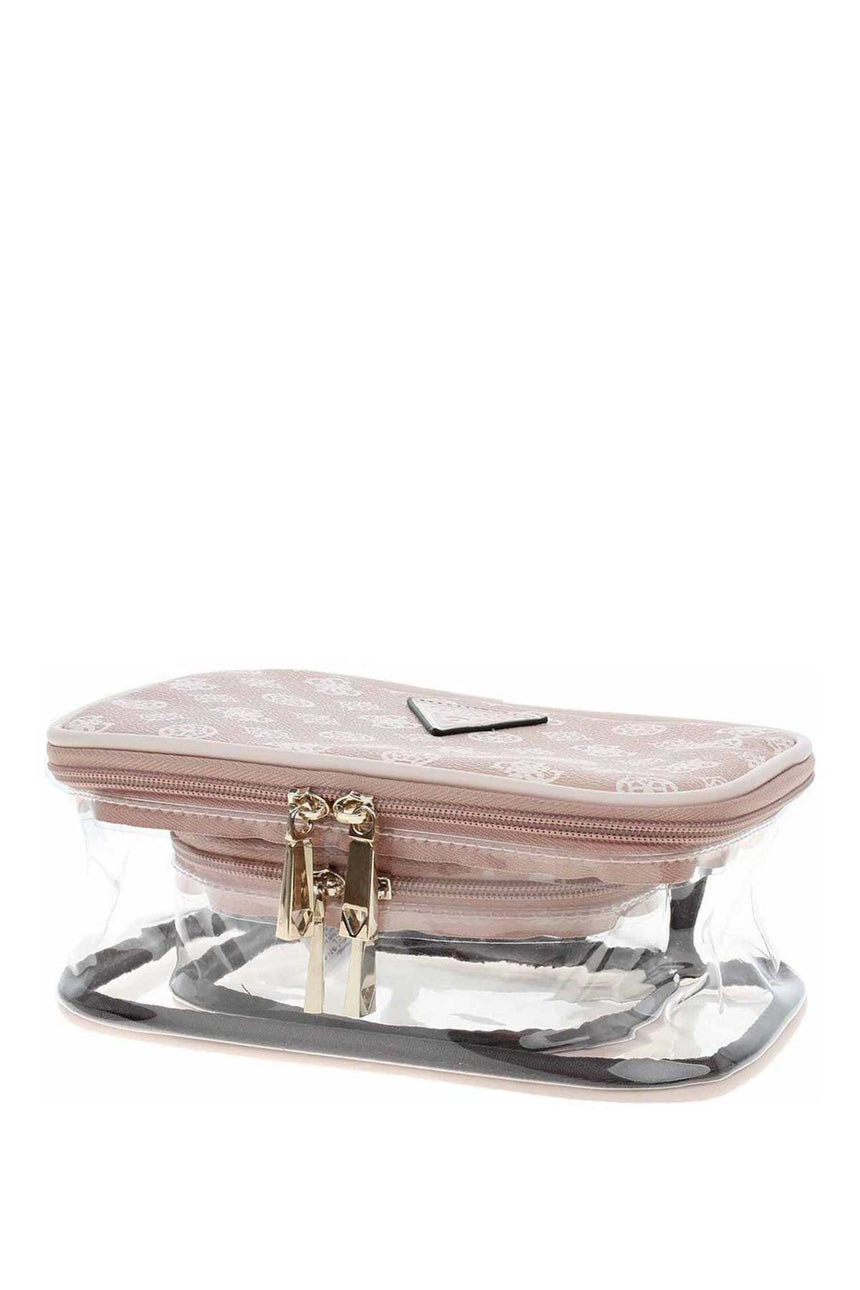 Guess Wilder Vanity Case Makyaj Çantası Nude - Blush Multi