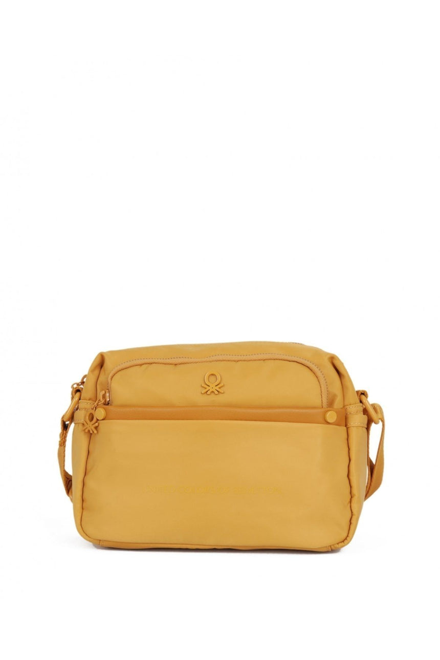 Benetton Dört Bölmeli Çapraz Askılı Kadın Çantası Hardal