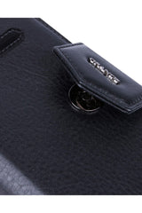 Grande 2 Küçük - 1 Büyük Şeffaf Bölmeli Kadın El Portföyü Siyah - Kırmızı