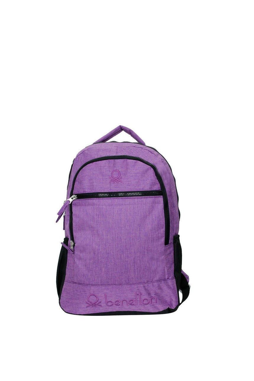 Benetton Ön Fermuar Detaylı Sırt Çantası Kırçıllı Mor