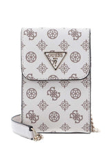 Guess Noelle Flap Mini Çapraz Askılı Kadın Çantası Cream Logo