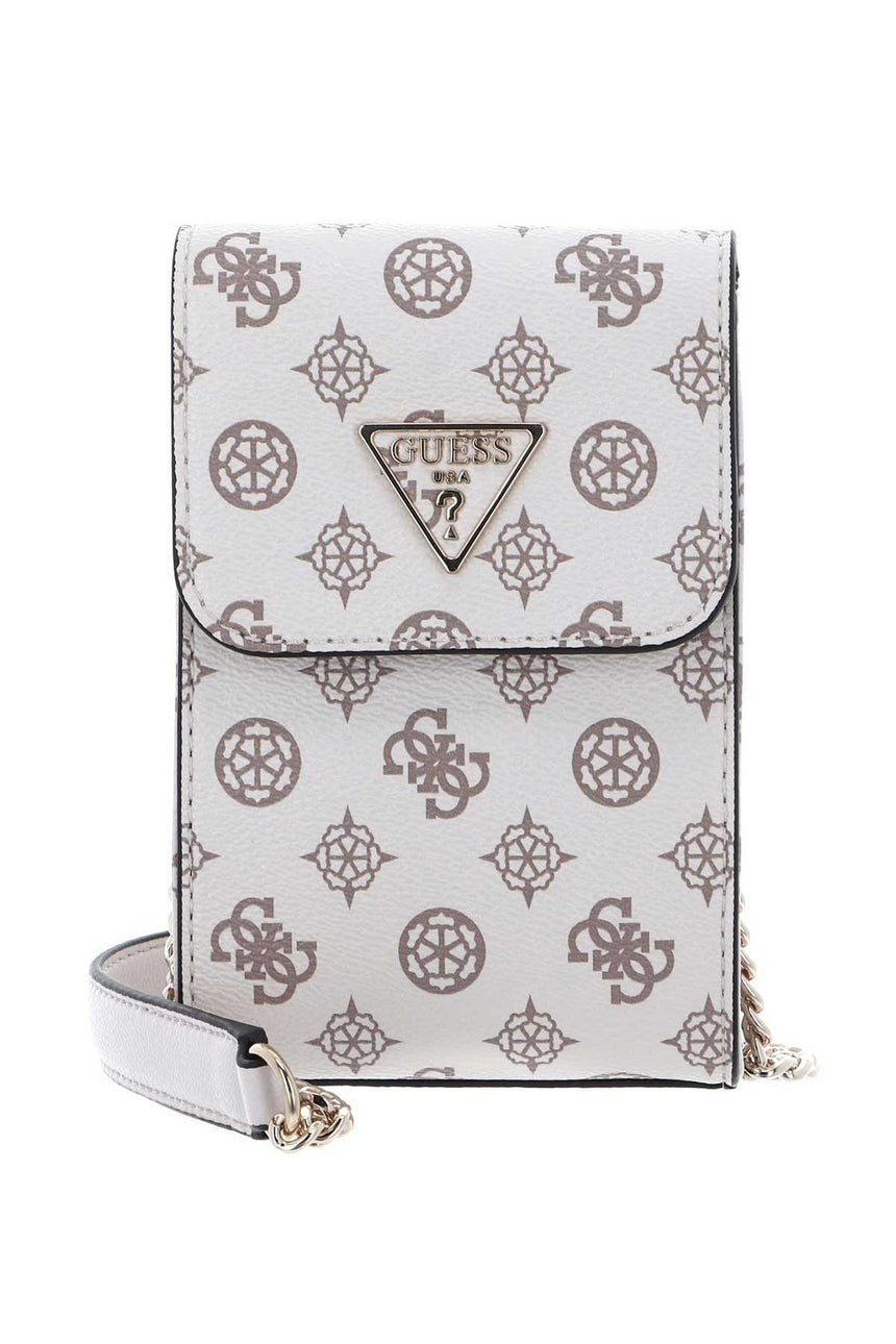 Guess Noelle Flap Mini Çapraz Askılı Kadın Çantası Cream Logo