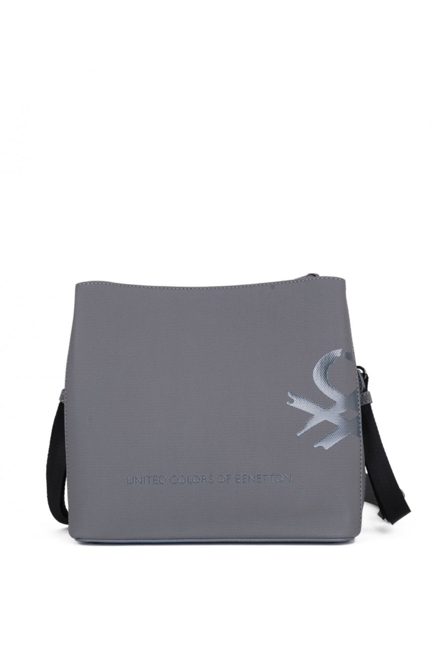 Benetton Üç Bölmeli Çapraz Askılı Kadın Çantası Gri
