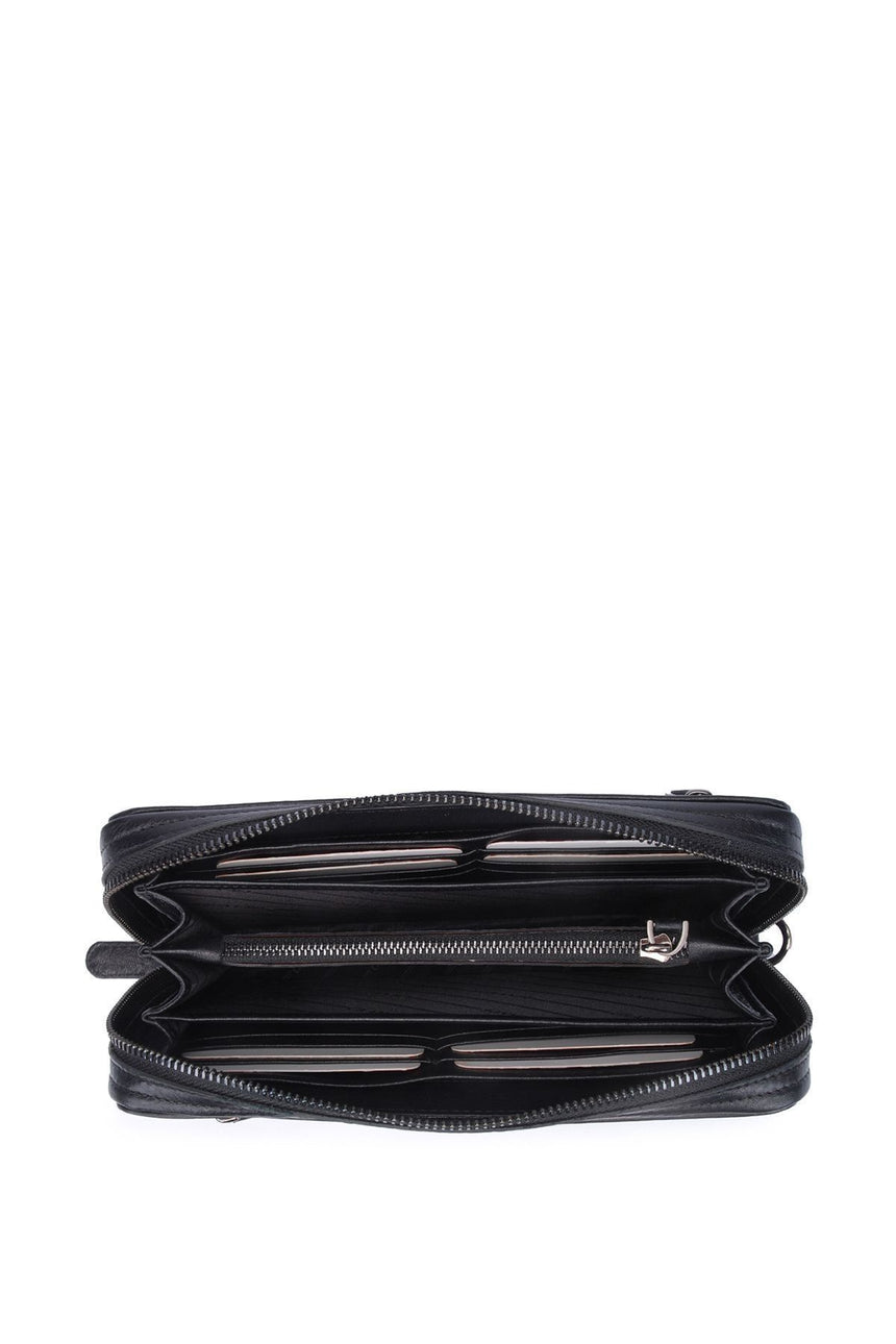 Grande Çok Gözlü Büyük Boy Kadın El Portföyü Siyah