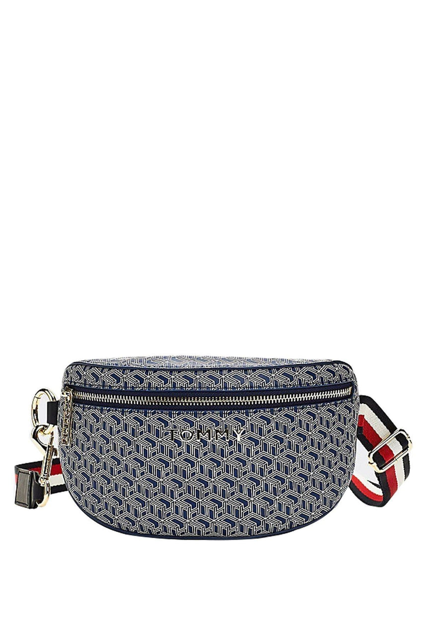 Tommy Hilfiger Iconic Tommy Bumbag Monogram Kadın Bel Çantası Blue Ink