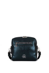 Benetton Fermuar Detaylı Çapraz Askılı Kadın Çantası Petrol