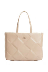 Calvin Klein Re-Lock Qouılt Bags Kadın Omuz Çantası Bej