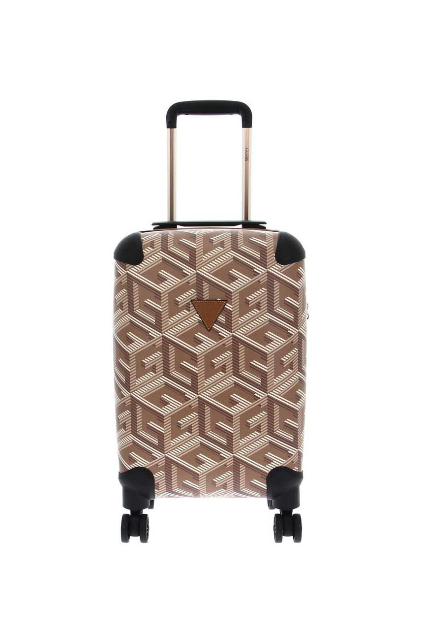 Guess Wilder 18 In 8-Wheel Kabin Boy Valiz Taupe Logo