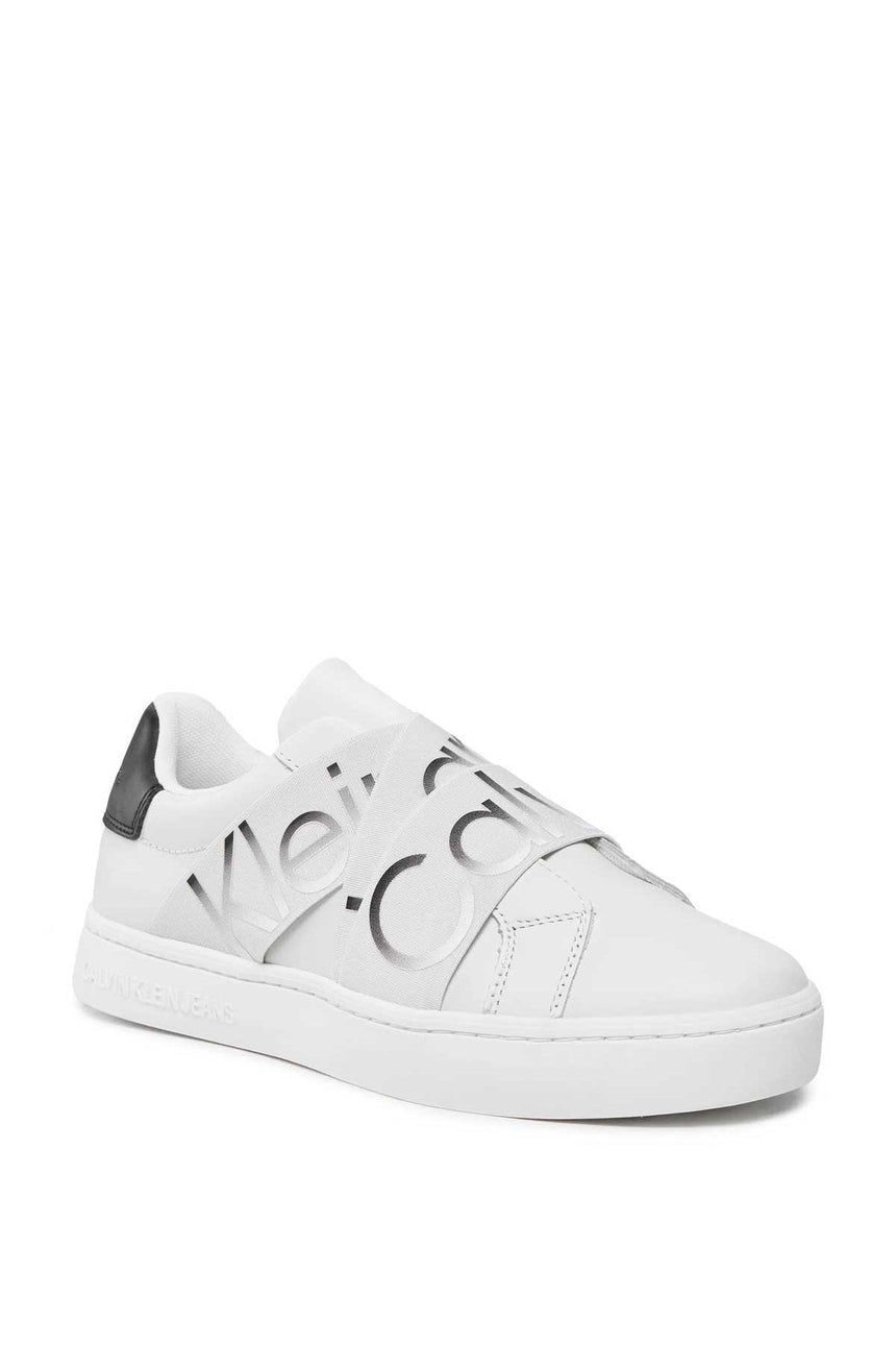 Calvin Klein Classic Cupsole Logo Baskılı Snekaers Bright White/Creamy White/Black
