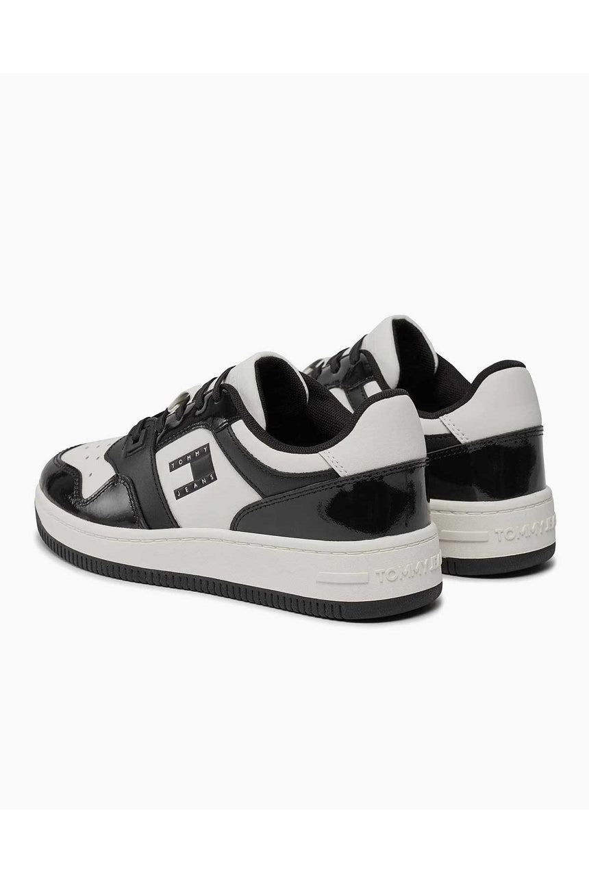Tommy Hilfiger Retro Basket Patent Sneakers Black/Ivory