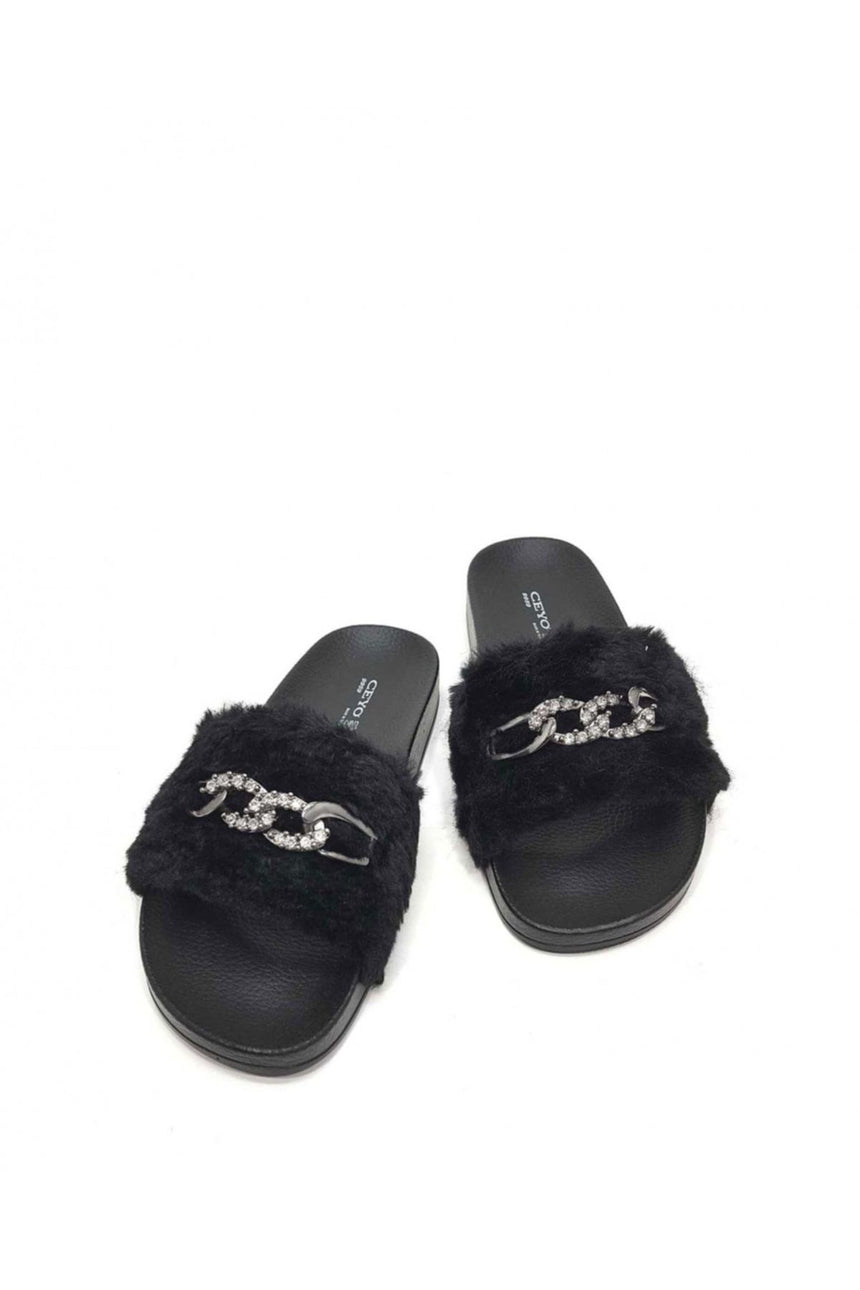 Ceyo Buckle Terlik Siyah